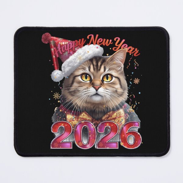 Item preview, ​Purrfect 2026 New Year Cat in Santa Hat designed and sold by Graphizia.