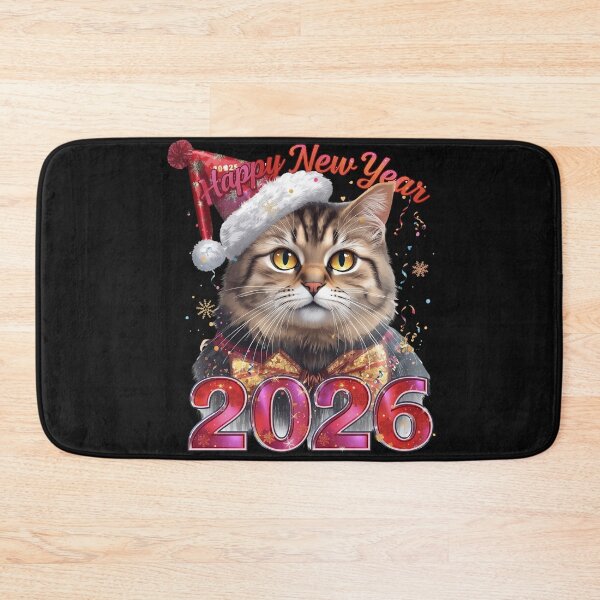 Item preview, ​Purrfect 2026 New Year Cat in Santa Hat designed and sold by Graphizia.
