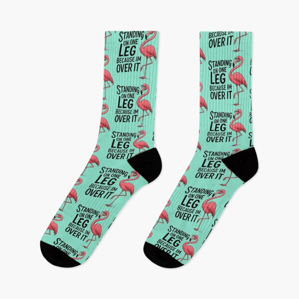 Item preview, Standing on one leg because I'm over it - Funny Flamingo designed and sold by Vicky021.