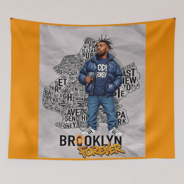 Item preview, Ol' Dirty Bastard Brooklyn Map Hip Hop Art designed and sold by WHITE FLAME PRINTS.