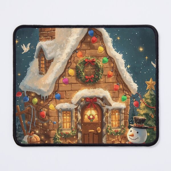 Item preview, Joy Lights of the Cottage – Vibrant Christmas Nightscape designed and sold by Deezyned.