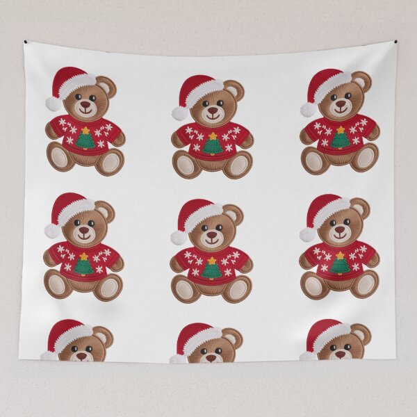 Item preview, Adorable Knitted Teddy Bear Christmas Sweater T-Shirt designed and sold by ZyxDes.