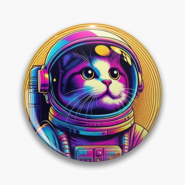 Item preview, Cosmic Catstronaut in Neon Orbit designed and sold by Dogandesighn.