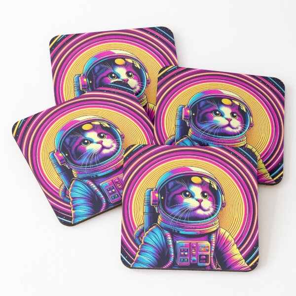 Item preview, Cosmic Catstronaut in Neon Orbit designed and sold by Dogandesighn.
