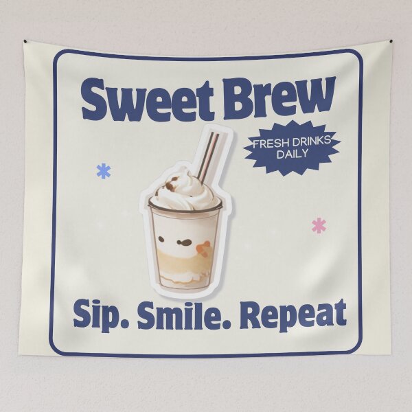 Item preview, Sweet Brew Aesthetic Drink Design designed and sold by MuseAI.