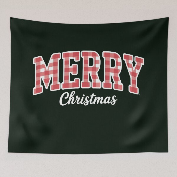 Item preview, MERRY Christmas Buffalo Plaid T-Shirt - Festive Red Gingham Block Letter Holiday Tee designed and sold by ZyxDes.