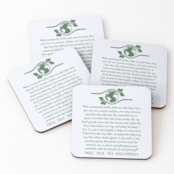 Item preview, Émile Zola quote: "Oh, beneficent earth, take me unto thee, thou who art our common mother, our only source of life! thou the eternal, the immortal one, designed and sold by artbleed.