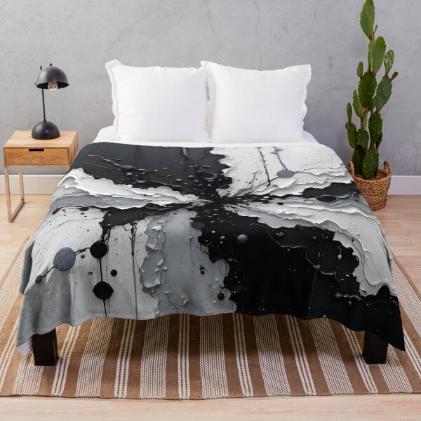 Item preview, Monochrome Textured Explosion – Abstract Black & White Art designed and sold by GeetArtHouse.