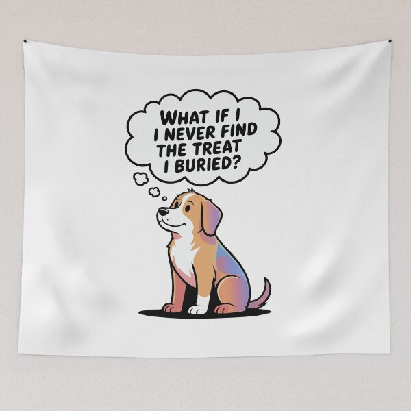Item preview, Thoughtful Dog Pondering Life Funny Colorful Art Design designed and sold by Tong4130.