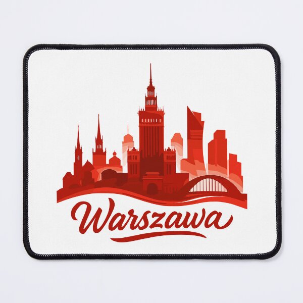 Item preview, Warsaw, capital of Poland, red silhouette, city skyline, gift designed and sold by Pineapple-Tree.