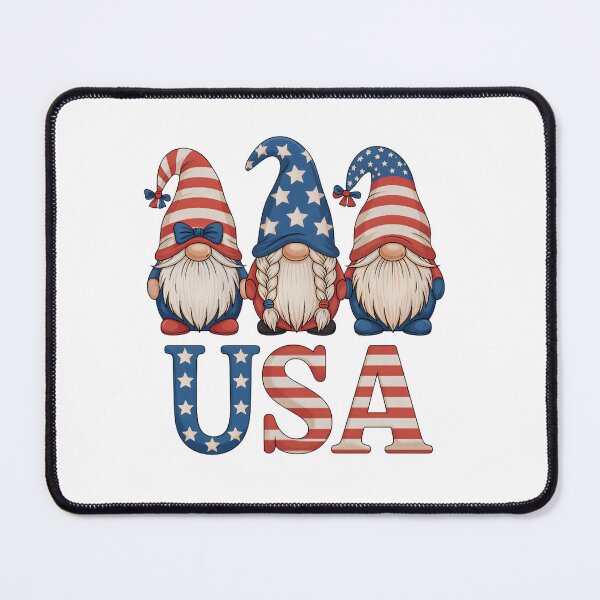 Item preview, USA Patriotic Gnomes T-Shirt - 4th of July, Memorial Day, Flag-Inspired Gnome Trio designed and sold by ZyxDes.
