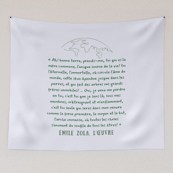 Item preview, Copy of Émile Zola quote: "Oh, beneficent earth, take me unto thee, thou who art our common mother, our only source of life! thou the eternal, the immortal one, designed and sold by artbleed.