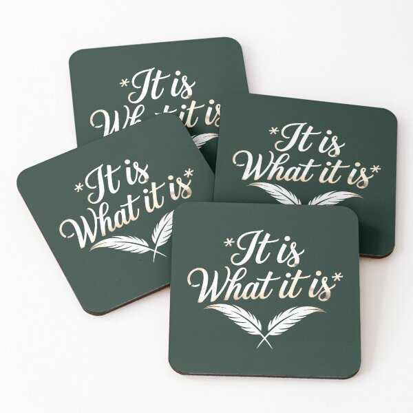 Item preview, It Is What It Is – Minimalist Quote with Feathers designed and sold by SplashTastic.