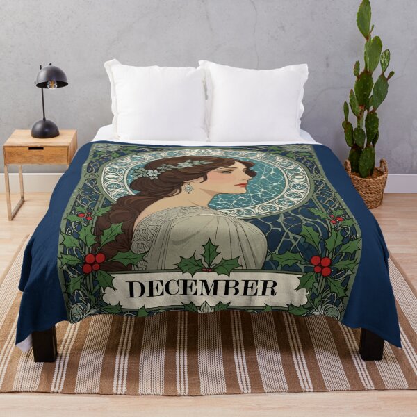 Item preview, December Birthday Holly Berries Winter Blue designed and sold by taiche.