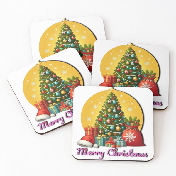 Item preview, Illustrated Holiday Scene with Decorated Tree and Santa's Sack designed and sold by arnabscreativeworld.