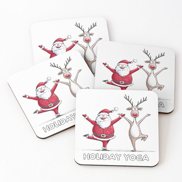 Item preview, Funny Santa & Reindeer Holiday Yoga designed and sold by NatureStyle555.