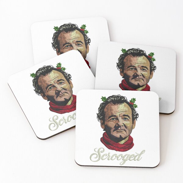 Item preview, Scrooged Bill Murray Faux Embroidery Christmas Portrait - Funny Holiday Movie Sticker Classic designed and sold by GeniePixel.