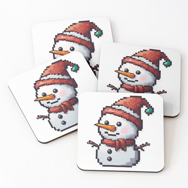 Item preview, Cute Pixel Snowman Icon with Red Scarf designed and sold by BankMano.