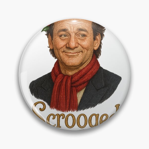 Item preview, Scrooged Bill Murray Faux Embroidery Christmas Portrait - Funny Holiday Movie Sticker Classic Tee designed and sold by GeniePixel.