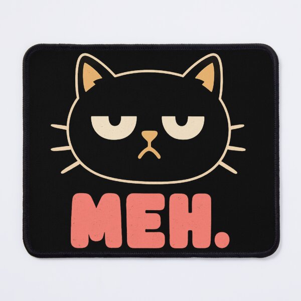 Item preview, MEH Funny Grumpy Black Cat Face Minimalist Sarcastic Mood designed and sold by haitrieuic96.