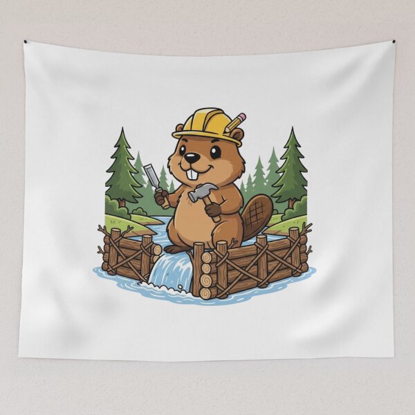 Item preview, Nature's Civil Engineer: Cute Beaver Dam Construction Site designed and sold by POCOTO3.