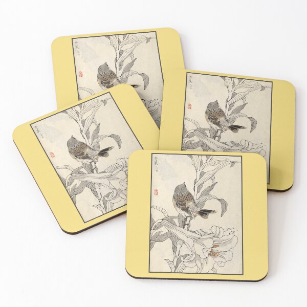 Item preview, Kōno Bairei: Bird on a Flower Stem designed and sold by Tridentulus.