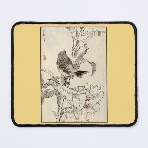 Item preview, Kōno Bairei: Bird on a Flower Stem designed and sold by Tridentulus.