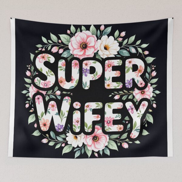 Item preview, super wifey floral typography colorful design designed and sold by SmashingDeals.
