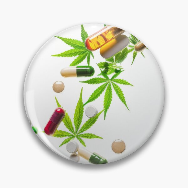 Item preview, Colorful pills and cannabis leaves scattered on white background, AI Generated designed and sold by dvoevnore.