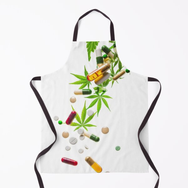 Item preview, Colorful pills and cannabis leaves scattered on white background, AI Generated designed and sold by dvoevnore.