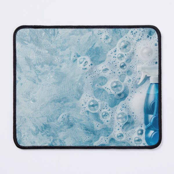 Item preview, Cleaning spray bottle in soapy lather background with copy space, AI Generated designed and sold by dvoevnore.