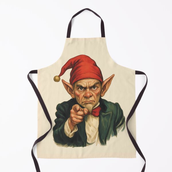 Item preview, Angry Christmas Elf Pointing. Vintage Grumpy Christmas Humor designed and sold by charlypicazo.