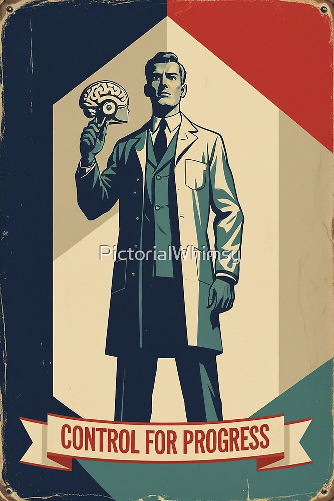 Bold propaganda style vintage poster — graphic retro art print