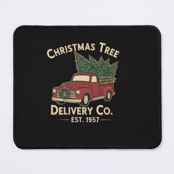 Item preview, Vintage Christmas Tree Delivery Truck T-Shirt – Retro Pine Tree Pickup with Lights & Wreath on Black Tee designed and sold by ZyxDes.