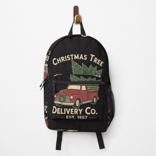 Item preview, Vintage Christmas Tree Delivery Truck T-Shirt – Retro Pine Tree Pickup with Lights & Wreath on Black Tee designed and sold by ZyxDes.