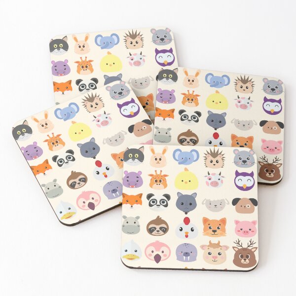 Item preview, Patrón de caras de animales lindos designed and sold by Sashaqumafa.
