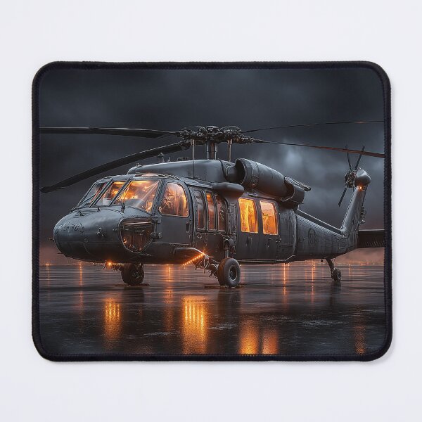 Item preview, American Black Hawk During Maintenance at the Battlefield in Low Light designed and sold by Skyframe Aviation.