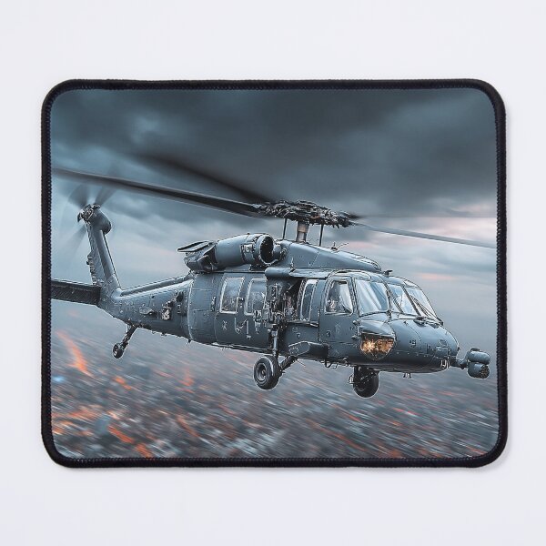 Item preview, Military Black Hawk Resting on the Airfield at Open Farmland after Mission Completion designed and sold by Skyframe Aviation.