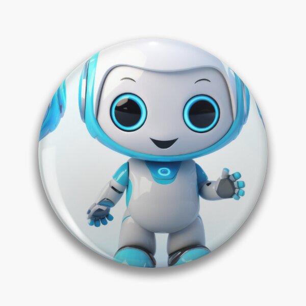Item preview, Three Cute robot friendly digital assistant character with glowing blue lights, AI generated designed and sold by dvoevnore.
