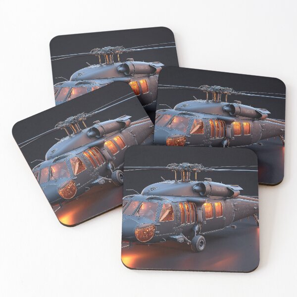 Item preview, Military Black Hawk Taxiing Across Dusty Plains at Dawn designed and sold by Skyframe Aviation.