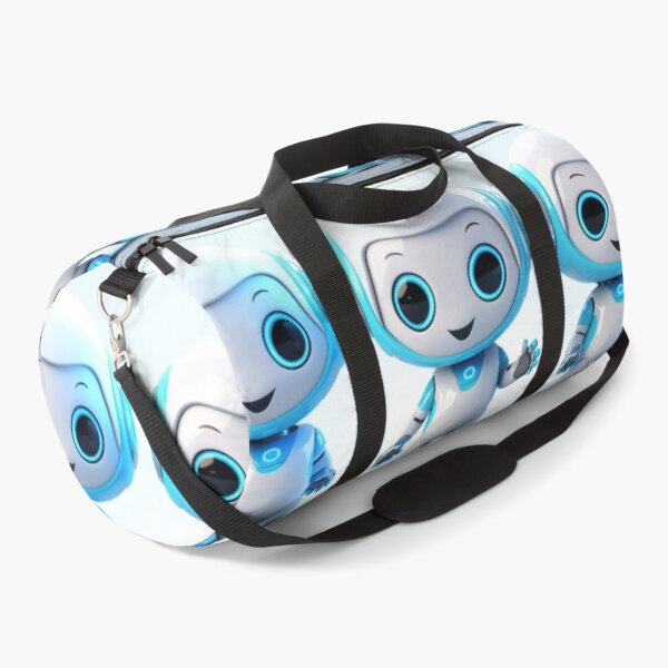 Item preview, Three Cute robot friendly digital assistant character with glowing blue lights, AI generated designed and sold by dvoevnore.
