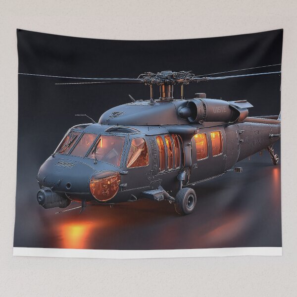 Item preview, Military Black Hawk Taxiing Across Dusty Plains at Dawn designed and sold by Skyframe Aviation.