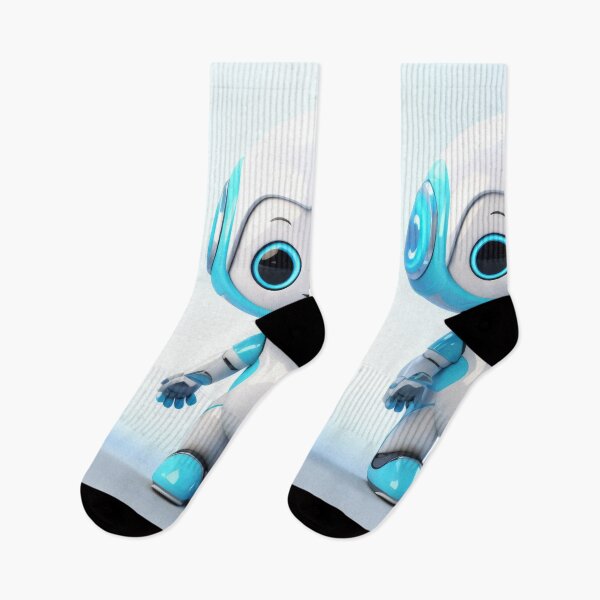 Item preview, Three Cute robot friendly digital assistant character with glowing blue lights, AI generated designed and sold by dvoevnore.