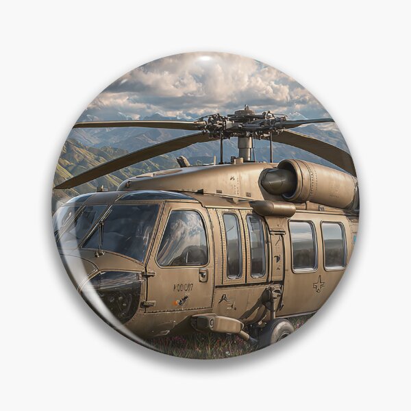 Item preview, Combat Black Hawk Parked at the Valley Below in Cold Weather designed and sold by Skyframe Aviation.