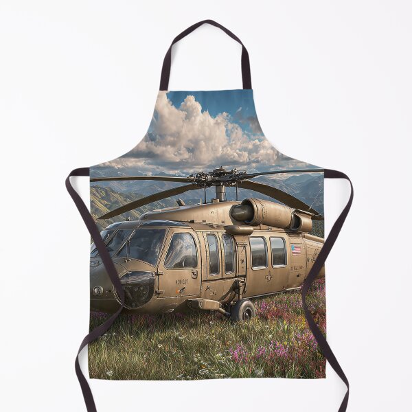 Item preview, Combat Black Hawk Parked at the Valley Below in Cold Weather designed and sold by Skyframe Aviation.