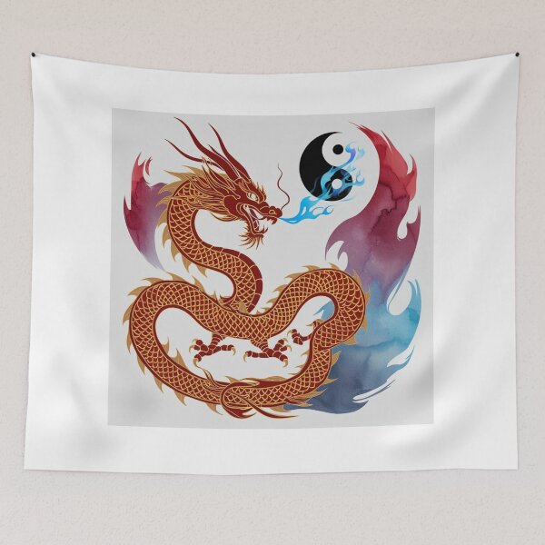 Item preview, Fiery Dragon Breathing Yin-Yang Eternal Balance designed and sold by Bilikaru.
