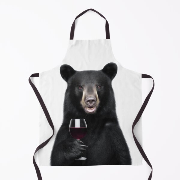 Item preview, Black Bear Holding a Glass of Red Wine designed and sold by LazyOwlStore.