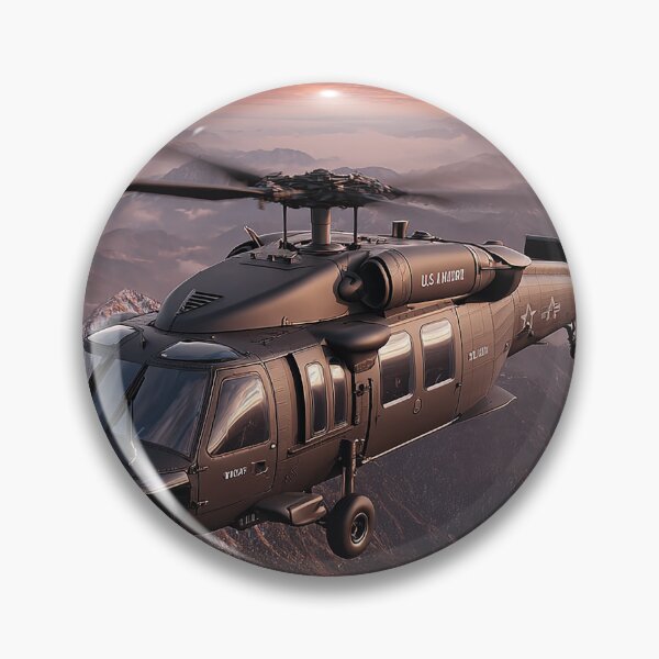 Item preview, UH60 Black Hawk In Flight Over Mountain Terrain during Training designed and sold by Skyframe Aviation.