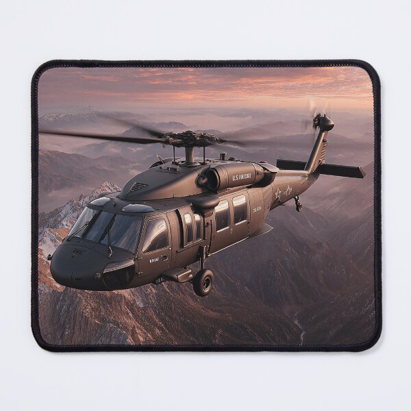 Item preview, UH60 Black Hawk In Flight Over Mountain Terrain during Training designed and sold by Skyframe Aviation.