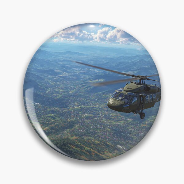 Item preview, Combat Black Hawk Landing at Mountain Terrain under Stormy Clouds designed and sold by Skyframe Aviation.